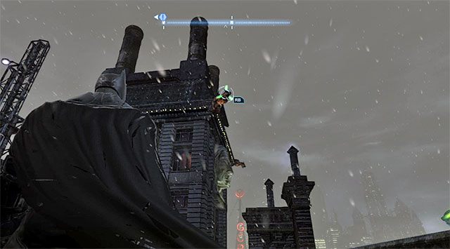 Sekret znajduje się na najwyżej położonym balkoniku budynku Soder Cola i dotarcie do niego jest pozornie niemożliwe - Plik z danymi 3 (Zaułki) - Batman: Arkham Origins - poradnik do gry