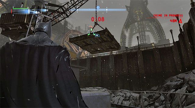 Użyj haka żeby szybko dotrzeć do wiszącej platformy - Plik z danymi 10 (Dzielnica przemysłowa) - Batman: Arkham Origins - poradnik do gry