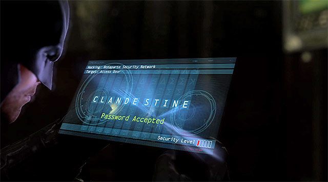 Zaczekaj aż Człowiek-Nietoperz rozszyfruje nową transmisję Pingwina i zlokalizuj wejście do szybu wentylacyjnego znajdujące się w jednym z narożników kasyna - Uzyskaj dostęp do biura Pingwina - górny pokład - Batman: Arkham Origins - poradnik do gry