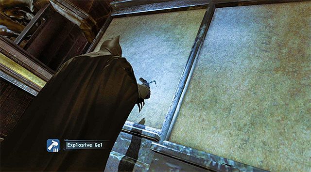 Jedna z przykładowych osłabionych ścian - Uzyskaj dostęp do biura Pingwina - teatr - Batman: Arkham Origins - poradnik do gry