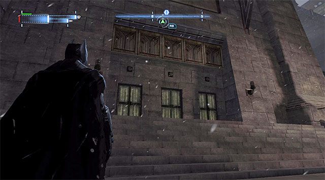 Skrzynka z sekretem jest przyczepiona do ściany przy niewielkim zewnętrznym balkoniku - Plik z danymi 11 (Most Pioneers Bridge w Gotham) - Batman: Arkham Origins - poradnik do gry