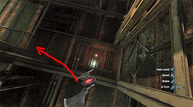 Wybierz z inwentarza zdalnie sterowany batarang, wyrzucając go przed siebie i następnie kilkukrotnie skręcając w lewo (batarang będzie przemieszczał się w przeciwnym kierunku do ruchu wskazówek zegara) - Plik z danymi 11 (Most Pioneers Bridge w Gotham) - Batman: Arkham Origins - poradnik do gry