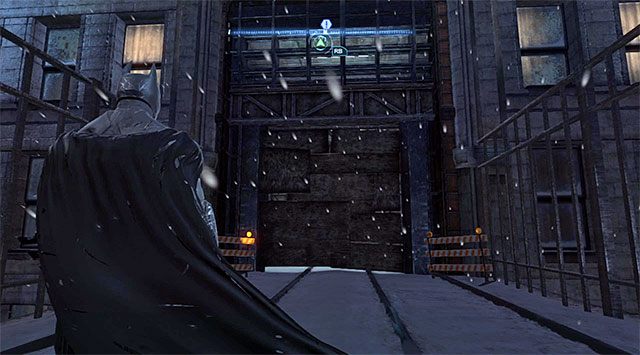 Rozpocznij na torowisku na południe od sekretu, odnajdując z pomocą trybu detektywa pokazaną na screenie ścianę - Plik z danymi 15 (Dzielnica brylantów) - Batman: Arkham Origins - poradnik do gry
