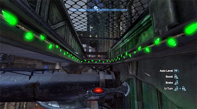 Wybierz z inwentarza zdalnie sterowany batarang, wyrzuć go przed siebie i po kilku chwilach zawróć o 180 stopni - Plik z danymi 17 (Dzielnica brylantów) - Batman: Arkham Origins - poradnik do gry