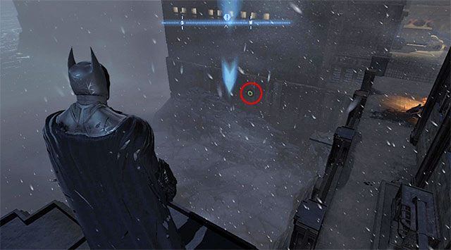 Rozpocznij na dachu jednego z budynków na północny-wschód od sekretu i poszybuj w stronę pokazanego na dołączonym screenie interaktywnego przycisku - Plik z danymi 18 (Burnley) - Batman: Arkham Origins - poradnik do gry