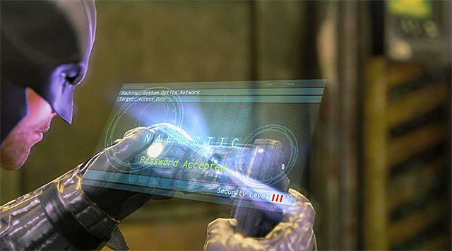 Po tym jak winda dotrze na nowe piętro udaj się do sąsiedniego korytarza [Hidden Facility Maintenance] i zaatakuj z zaskoczenia przebywających tu kilku nowych bandytów - Zbadaj hutę - eksploracja huty - Batman: Arkham Origins - poradnik do gry