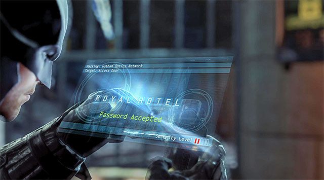 Postaraj się oczyścić całą tę okolicę, a następnie zlokalizuj panel sterowania na południowej ścianie - Przedostań się do hotelu Gotham City Royal - Batman: Arkham Origins - poradnik do gry