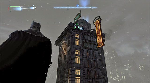 Miejscem rozpoczęcia opisywanego śledztwa jest pokazany na powyższych screenach wysoki budynek znajdujący się w zachodniej części dzielnicy Zaułków [The Bowery] - Sprawa 1224-4 - Wypadek helikoptera - Batman: Arkham Origins - poradnik do gry