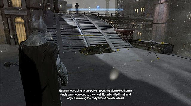 Lokacją, w której rozpoczyna się opisywane śledztwo jest pokazane na powyższych screenach miejsce zbrodni znajdujące się w południowej części dzielnicy Mila Rozrywki [The Amusement Mile] - Sprawa 1224-6 - Strzelanina w Dixon Dock - Batman: Arkham Origins - poradnik do gry
