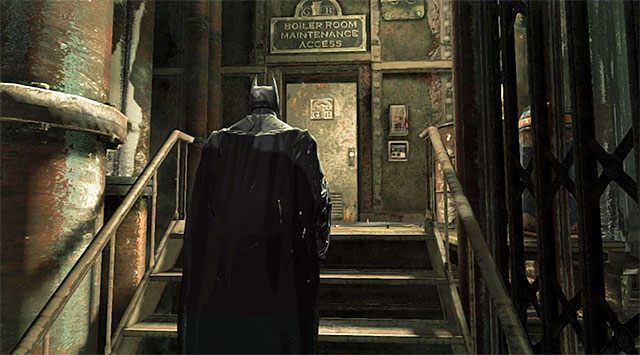Wyjście z lokacji z szybem windy - Odszukaj bomby Świetlika - Batman: Arkham Origins - poradnik do gry