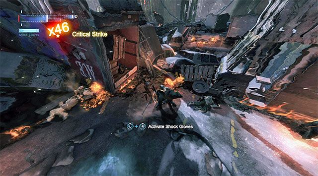 Tak jak zawsze warto pomóc sobie rękawicami elektrycznymi - Rozbrój bombę przy północnym filarze - Batman: Arkham Origins - poradnik do gry