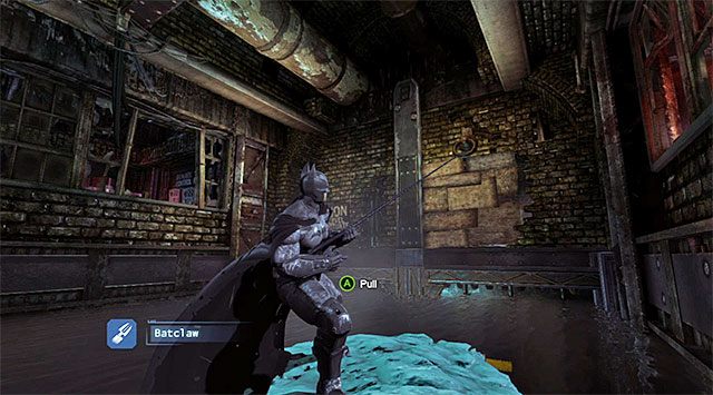 Musisz przyciągnąć się do osłabionej ściany i ją zburzyć - Przedostań się do więzienia Blackgate kanałami - Batman: Arkham Origins - poradnik do gry