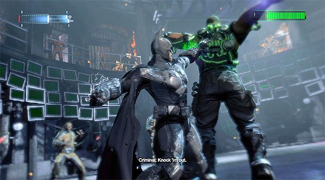 Używaj rękawic żeby stopniowo pozbawiać bossa punktów zdrowia - Pokonaj Banea #2 - Batman: Arkham Origins - poradnik do gry