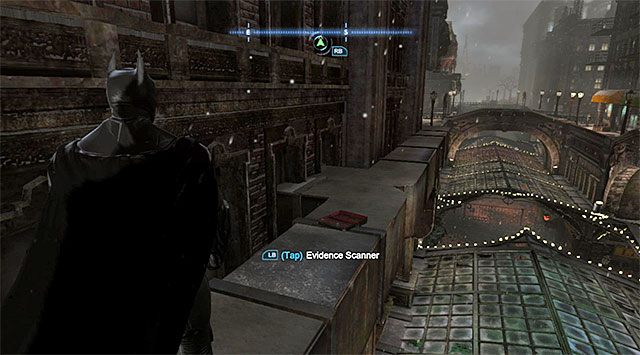 Ostatni krok związany z miejscem zbrodni to użycie rekonstrukcji do odnalezienia walizki - Sprawa 1224-3 - Upadek w Jezebel Plaza - Batman: Arkham Origins - poradnik do gry