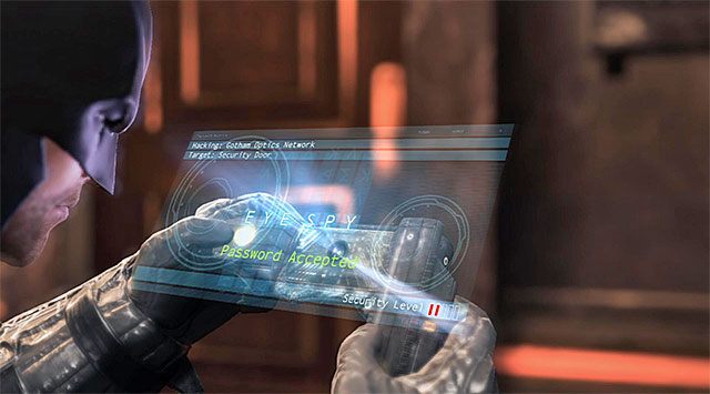 Zeskocz na najniższy poziom i udaj się na zachód, docierając do drzwi prowadzących do pomieszczenia ochrony - Przedostań się do pomieszczenia ochrony - Batman: Arkham Origins - poradnik do gry