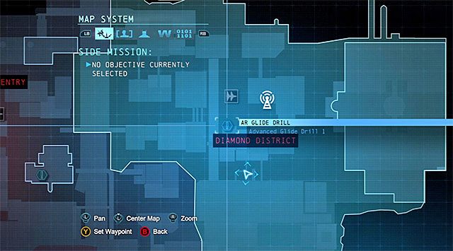 W celu rozpoczęcia tego ćwiczenia musisz dotrzeć do centralnej części Dzielnicy brylantów [Diamond District] (powyższy screen) - System Mrocznego Rycerza - Batman: Arkham Origins - poradnik do gry