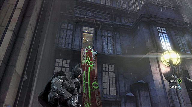 Dotrzyj z pomocą haka do nowej okiennicy - Dotarcie do apartamentu Jokera - górne piętra - Batman: Arkham Origins - poradnik do gry