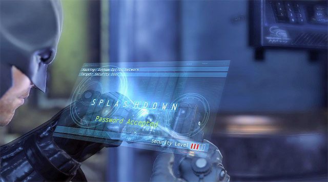 Możesz już udać się na parter i ustawić się przy windzie podróżującej do apartamentu - Dotarcie do apartamentu Jokera - pływalnia - Batman: Arkham Origins - poradnik do gry