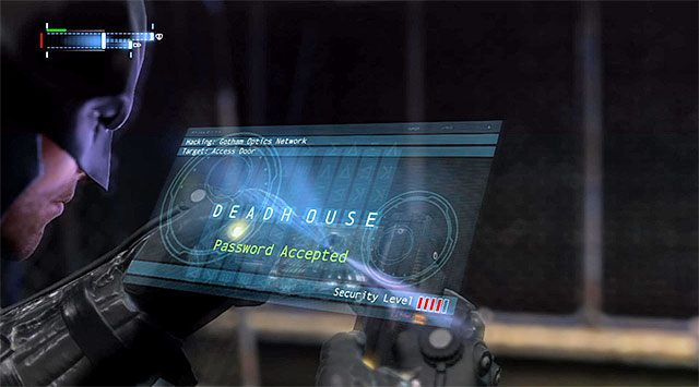 Wdrap się na wyżej położoną półkę, wyjmij z inwentarza deszyfrator sekwencyjny i wejdź w interakcję z panelem sterowania - Przeskanuj trupa w kostnicy policyjnej - Batman: Arkham Origins - poradnik do gry