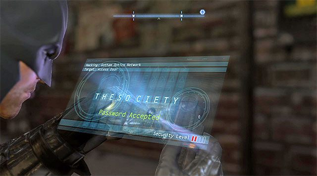 Po wygranych walkach rozejrzyj się za interaktywnym panelem sterowania i włam się do lokalnego systemu z pomocą deszyfratora sekwencyjnego (screen) - Czarna Maska (Black Mask) - Batman: Arkham Origins - poradnik do gry