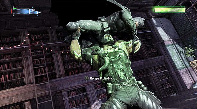 Jeśli zostaniesz złapany to postaraj się na czas wybronić przed poważnymi obrażeniami - Bane - Batman: Arkham Origins - poradnik do gry