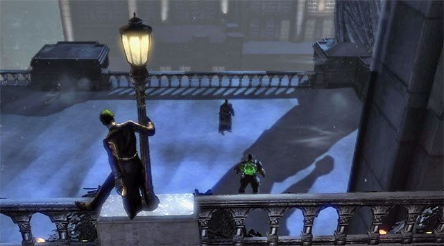 Pojedynek po pewnym czasie przeniesie się na taras - Bane - Batman: Arkham Origins - poradnik do gry