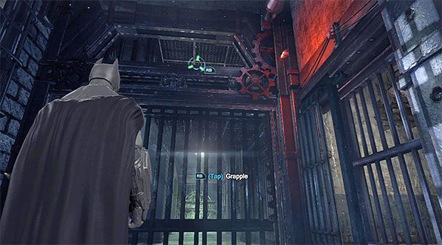 Półka, której należy się złapać z pomocą haka - Uzyskaj dostęp do sali egzekucji - Batman: Arkham Origins - poradnik do gry