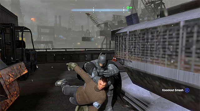 Zaczekaj aż przeciwnicy rozejdą się i dopiero wtedy ich zaatakuj - Przedostań się na pokład okrętu Pingwina - Batman: Arkham Origins - poradnik do gry