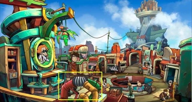 Ponownie zachęć Bozo do zastukania do drzwi Pączuszka - Poznaj magiczne słowa Bozo | Dogadaj się z Zadziorną Goal | Chaos on Deponia - Chaos on Deponia - poradnik do gry