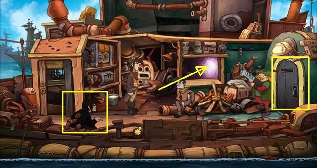 Po wszystkim Goal uda się do gabinetu Doktorka, podąży tam również Rufus - Uratuj Goal i Doktorka | W pogoni za Goal | Chaos on Deponia - Chaos on Deponia - poradnik do gry