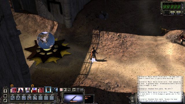 Kliknięcie na globus otwiera mapę świata. - Poruszanie się po świecie Wasteland | Eksploracja - Wasteland 2 - poradnik do gry