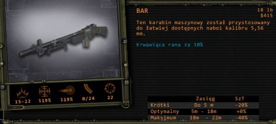 Broń wraz z jej statystykami i miejscami na modyfikacje. - Pancerz i osłona w Wasteland 2 | Walka - Wasteland 2 - poradnik do gry