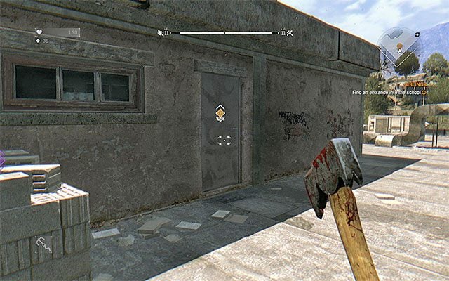 Odszukaj drzwi na dachu szkoły i uważaj na stojącego za nimi eksplodującego zombiaka - 5 - Rodzeństwo (Siblings) | Główne zadania - Slumsy | Solucja Dying Light - Dying Light - poradnik do gry