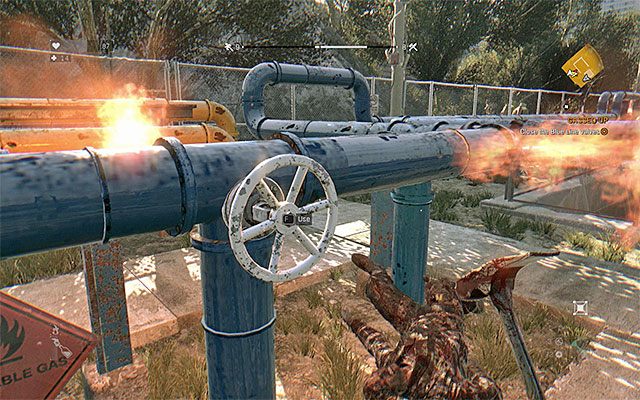 Jeden z trzech zaworów z niebieskiej linii - 7 - Kto zakręcił kurek? (Gassed Up) | Poboczne zadania - Slumsy | Dying Light - Dying Light - poradnik do gry