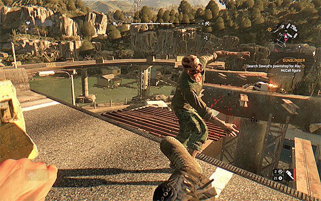 Kopniak to dobry sposób np. na zrzucenie zombiaka z dachu - Wykorzystywanie elementów parkour i obiektów z otoczenia w Dying Light| Walka - Dying Light - poradnik do gry