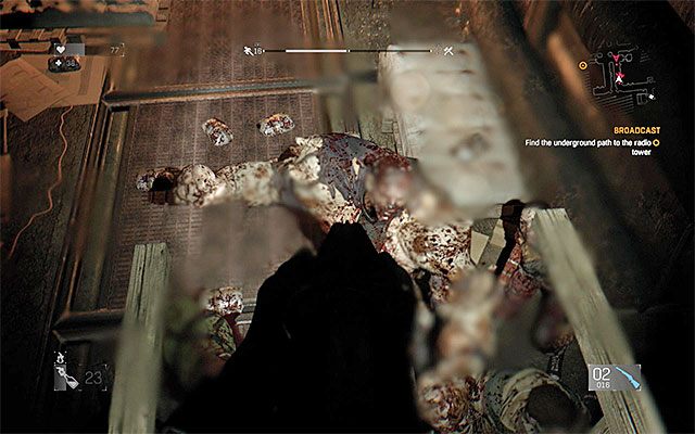 Wycofaj się w okolice miejsca gdzie zdobyłeś dwururkę i zacznij eliminować zarażonych - 13 - Tu Radio Harran (Broadcast) - część 2 | Główne zadania - Antena - Dying Light - poradnik do gry