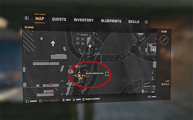 Zadanie to możesz odblokować po ukończeniu pobocznego questu Polowanie na zbója (Hunting Goon), czyli po dostarczeniu Dahlii (punkt 20a na mapie) wątroby zbira potrzebnej do przygotowania mikstury - 35 - Nerkówka (Kidney Punch) | Poboczne zadania - Slumsy | Solucja Dying Light - Dying Light - poradnik do gry