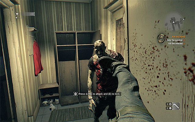 Zabij zarażonego z wykorzystaniem kopniaków i broni białej - 1 - Przebudzenie (Awakening) | Główne zadania - Slumsy | Solucja Dying Light - Dying Light - poradnik do gry