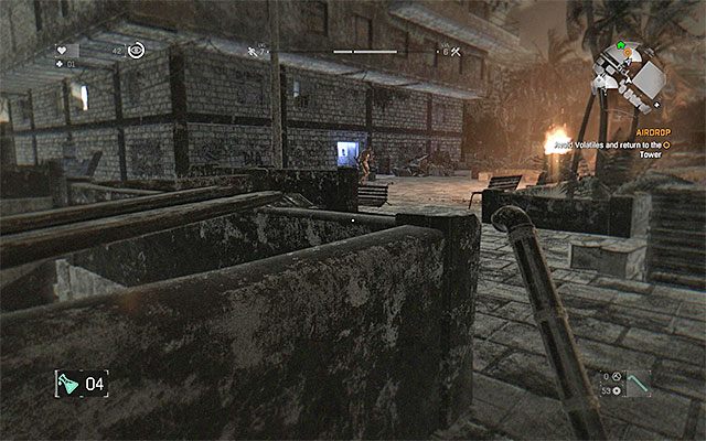 Możesz doskradać się do Wieży lub do jednej z odblokowanych wcześniej bezpiecznych stref - 3 - Zrzut (Airdrop) | Główne zadania - Slumsy | Solucja Dying Light - Dying Light - poradnik do gry
