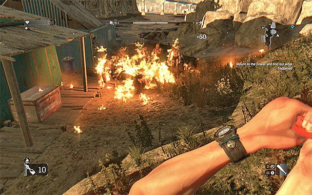 Dzięki koktajlom Mołotowa możesz podpalać całe grupy zarażonych - Broń miotana w Dying Light | Walka - Dying Light - poradnik do gry