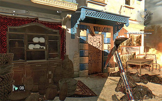 Najlepiej jest otworzyć drzwi apteki wytrychem - 9 - Eliksir zdrowia (Health Potion) | Poboczne zadania - Stare Miasto - Dying Light - poradnik do gry