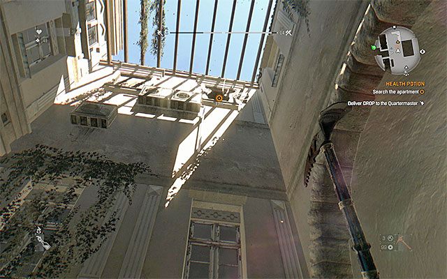 Wdrap się po ścianie żeby dotrzeć do okiennicy - 9 - Eliksir zdrowia (Health Potion) | Poboczne zadania - Stare Miasto - Dying Light - poradnik do gry