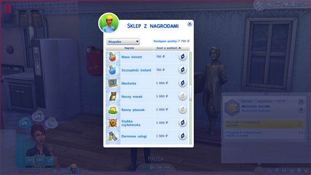 Punkty te możesz wymieniać w sklepiku na eliksiry bądź dodatkowe, bardzo cenne cechy Sima - Sims 4: Porady na start - Sims 4 - poradnik do gry