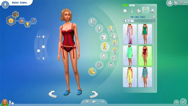 Możesz także skorzystać z gotowych strojów obejmujących całe ciało (czyli komplet góra + dół) - Sims 4: Ubiór Sima - tworzenie, kreator, CAS - Sims 4 - poradnik do gry