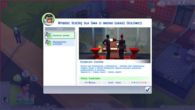 Gdy spełnisz warunki do kolejnego awansu na sam koniec tej ścieżki zawodowej czeka Cię wybór dalszej drogi - Sims 4: Astronauta - kariera, porady - Sims 4 - poradnik do gry