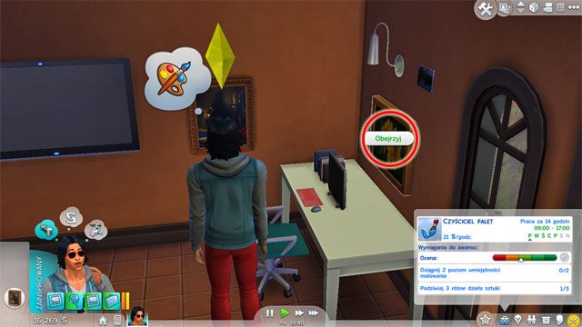 Rozpoczynasz tutaj jako Czyściciel palet (1) - Sims 4: Malarz - kariera, porady - Sims 4 - poradnik do gry