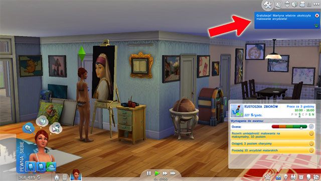 Zostając Kustoszem zbiorów (9 B), aby awansować na ostatnie stanowisko, musisz spełnić trzy warunki - Sims 4: Malarz - kariera, porady - Sims 4 - poradnik do gry