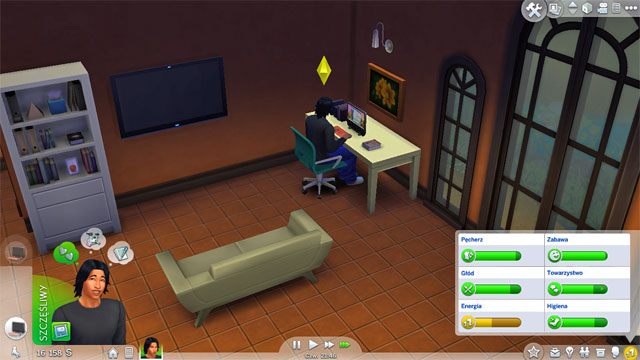 Zadanie codziennym jest konieczność czytania książek - kliknij więc na regale i wybierz Czytaj coś - Sims 4: Literacka kariera, porady - Sims 4 - poradnik do gry