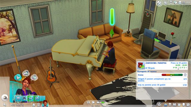 Awans na Zawodowego pianistę (7 A) wymaga od Ciebie osiągnięcia 5 - Sims 4: Rozrywkowa kariera, porady - Sims 4 - poradnik do gry