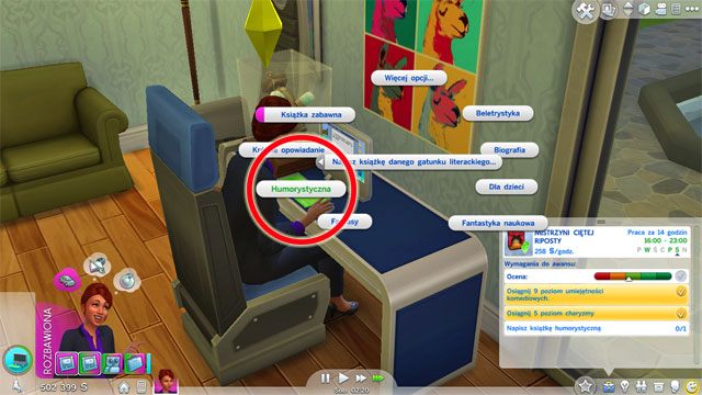 Awansując na Mistrza ciętej riposty (8 B) musisz rozwinąć umiejętności komediowe na 9 - Sims 4: Rozrywkowa kariera, porady - Sims 4 - poradnik do gry